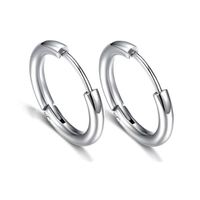 1 Piece Punk Simple Style Round Plating Stainless Steel Earrings main image 5