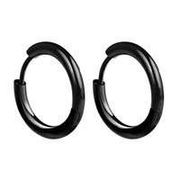 1 Piece Punk Simple Style Round Plating Stainless Steel Earrings main image 4