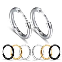1 Piece Punk Simple Style Round Plating Stainless Steel Earrings main image 1
