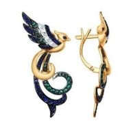 1 Pair Cute Novelty Bird Enamel Inlay Imitation Pearl Copper Zircon Earrings sku image 19