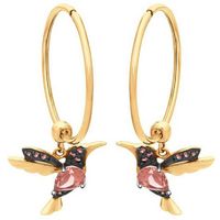 1 Pair Cute Novelty Bird Enamel Inlay Imitation Pearl Copper Zircon Earrings sku image 12