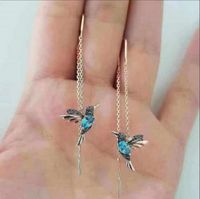 1 Pair Cute Novelty Bird Enamel Inlay Imitation Pearl Copper Zircon Earrings sku image 1
