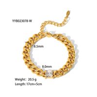 201 Stainless Steel 304 Stainless Steel 18K Gold Plated Streetwear Inlay Heart Shape Zircon Necklace sku image 5
