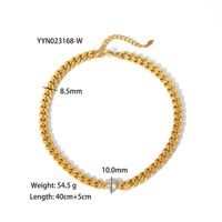201 Stainless Steel 304 Stainless Steel 18K Gold Plated Streetwear Inlay Heart Shape Zircon Necklace sku image 10