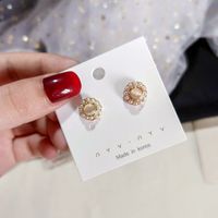 Fashion Irregular Heart Shape Alloy Artificial Pearls Women's Drop Earrings Ear Studs 1 Pair sku image 12