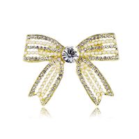 Elegant Bow Knot Alloy Inlay Artificial Pearls Rhinestones Women's Brooches sku image 1
