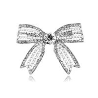 Elegant Bow Knot Alloy Inlay Artificial Pearls Rhinestones Women's Brooches sku image 2