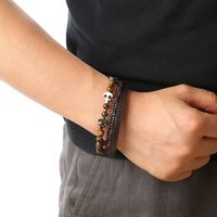 Casual Simple Style Anchor Pu Leather Beaded Men's Bangle main image 5