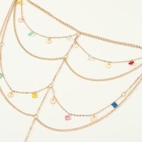 Beach Solid Color Gold Plated Artificial Gemstones Alloy Wholesale Anklet main image 2