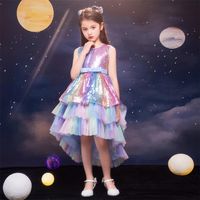 Princess Cute Color Block Sequins Bowknot Polyester Girls Dresses main image 9