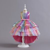 Princess Cute Color Block Sequins Bowknot Polyester Girls Dresses sku image 13