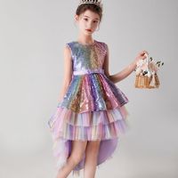 Princess Cute Color Block Sequins Bowknot Polyester Girls Dresses main image 2
