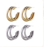 1 Pair Modern Style C Shape Plating Stainless Steel Earrings main image 4