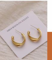 1 Pair Modern Style C Shape Plating Stainless Steel Earrings main image 3