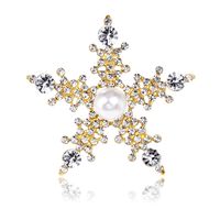 Classic Style Pentagram Alloy Inlay Artificial Pearls Rhinestones Women's Brooches sku image 1