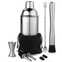 Retro Solid Color Stainless Steel Cocktail Shaker 1 Set main image 5