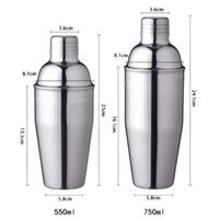 Retro Solid Color Stainless Steel Cocktail Shaker 1 Set main image 3