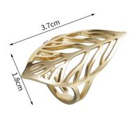 304 Stainless Steel 14K Gold Plated Casual Simple Style Plating Hollow Out Leaves Open Rings main image 2
