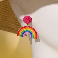 1 Pair Cute Sweet Rainbow Plastic Resin Drop Earrings main image 5