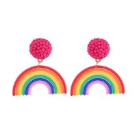 1 Pair Cute Sweet Rainbow Plastic Resin Drop Earrings main image 2
