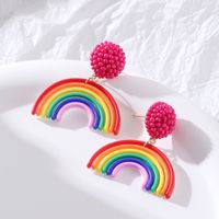 1 Pair Cute Sweet Rainbow Plastic Resin Drop Earrings main image 4