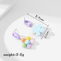 1 Pair Cute Korean Style Flower Arylic Drop Earrings main image 5