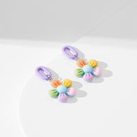1 Pair Cute Korean Style Flower Arylic Drop Earrings main image 4
