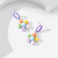 1 Pair Cute Korean Style Flower Arylic Drop Earrings main image 2