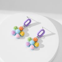 1 Pair Cute Korean Style Flower Arylic Drop Earrings main image 1