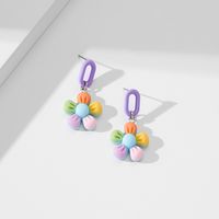 1 Pair Cute Korean Style Flower Arylic Drop Earrings main image 3