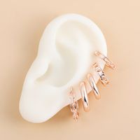 5 Pieces Set Hip-hop Punk Round Solid Color Plating Alloy Ear Cuffs main image 3