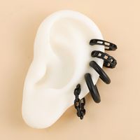 5 Pieces Set Hip-hop Punk Round Solid Color Plating Alloy Ear Cuffs main image 2