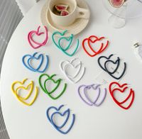 1 Pair Sweet Heart Shape Spray Paint Arylic Earrings main image 6