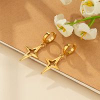 1 Pair Vacation Starfish Shell Plating Inlay Stainless Steel Imitation Pearl Zircon Gold Plated Drop Earrings main image 5