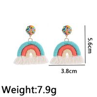 1 Pair Vacation Rainbow Alloy Cotton Drop Earrings main image 4