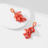 1 Pair Vacation Petal Alloy Chiffon Drop Earrings main image 5