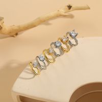 Elegant Luxurious Solid Color Copper Plating Inlay Zircon 14k Gold Plated Rings main image 8