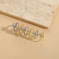 Elegant Luxurious Solid Color Copper Plating Inlay Zircon 14k Gold Plated Rings main image 7
