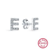 1 Pair Casual Simple Style Letter Plating Inlay Sterling Silver Zircon White Gold Plated Ear Studs main image 10