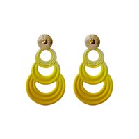 1 Pair Ig Style Exaggerated Circle Gradient Color Alloy Drop Earrings main image 2