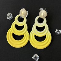 1 Pair Ig Style Exaggerated Circle Gradient Color Alloy Drop Earrings main image 3