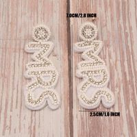 1 Pair Casual Simple Style Letter Handmade Beaded Cloth Drop Earrings main image 2