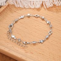 Simple Style Shiny Heart Shape Flower Butterfly Alloy Plating Inlay Artificial Gemstones Artificial Crystal Artificial Diamond Gold Plated Silver Plated Women's Bracelets main image 2