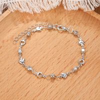 Simple Style Shiny Heart Shape Flower Butterfly Alloy Plating Inlay Artificial Gemstones Artificial Crystal Artificial Diamond Gold Plated Silver Plated Women's Bracelets main image 3