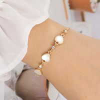 Simple Style Shiny Heart Shape Flower Butterfly Alloy Plating Inlay Artificial Gemstones Artificial Crystal Artificial Diamond Gold Plated Silver Plated Women's Bracelets sku image 13
