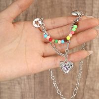 Sweet Shiny Square Heart Shape Butterfly Gold Plated Silver Plated Artificial Gemstones Artificial Crystal Artificial Diamond Artificial Gemstones Imitation Diamond Alloy Wholesale Pendant Necklace sku image 12