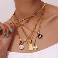 Vintage Style Sun Heart Shape Stainless Steel Plating Inlay Rhinestones 18k Gold Plated Pendant Necklace main image 2
