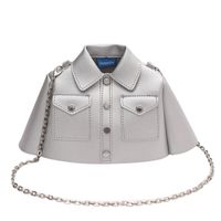 Women's Medium Pu Leather Solid Color Basic Streetwear Square Zipper Shoulder Bag Crossbody Bag Chain Bag sku image 3