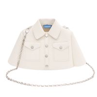 Women's Medium Pu Leather Solid Color Basic Streetwear Square Zipper Shoulder Bag Crossbody Bag Chain Bag sku image 1