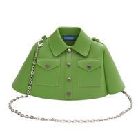 Women's Medium Pu Leather Solid Color Basic Streetwear Square Zipper Shoulder Bag Crossbody Bag Chain Bag sku image 5